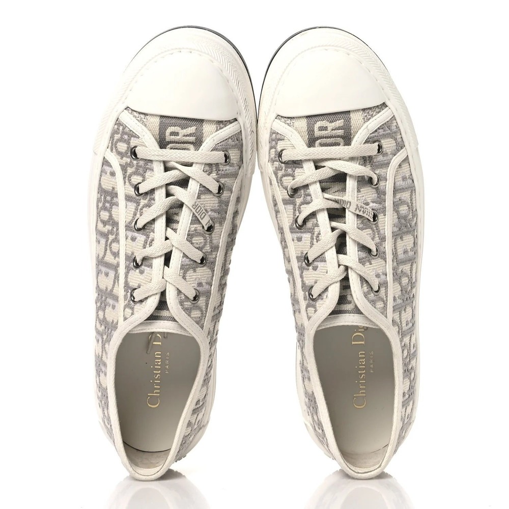 Dior Walk'n'Dior Oblique Embroidered Sneakers Grey Stone Size 38